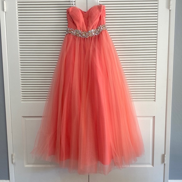 Alyce Paris Coral Evening Gown - Picture 2 of 4
